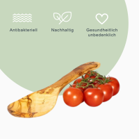Gefeuele Olivenholz Kochl&ouml;ffel rund (Gro&szlig;)  -  Nachhaltig, Antibakteriell, Naturprodukt, Langlebig - perfektes Geschenk