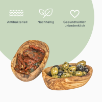 Gefuele Olivenholz Schale Rustikal oval ca. &Oslash; 15 cm  -  Nachhaltig, Antibakteriell, Naturprodukt, Langlebig - perfektes Geschenk