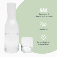 Gefuele - Wasserkaraffe/ Glaskaraffe -  1,2 L - Nachhaltig, &Ouml;kologisch, Zeitlos